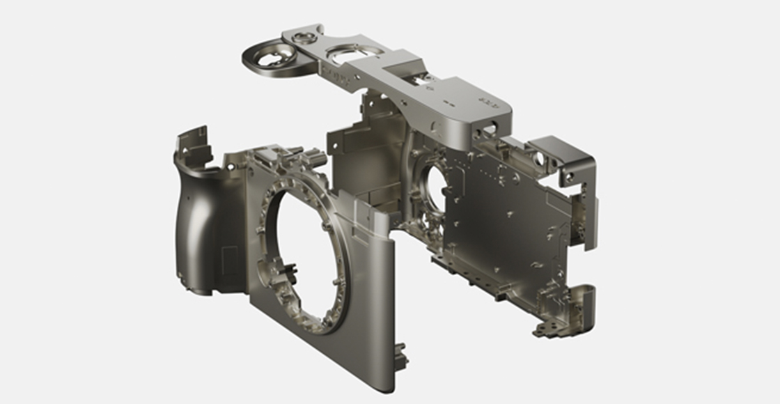 Slika prikazuje raščlanjeni prikaz dijelova okvira od legure magnezija